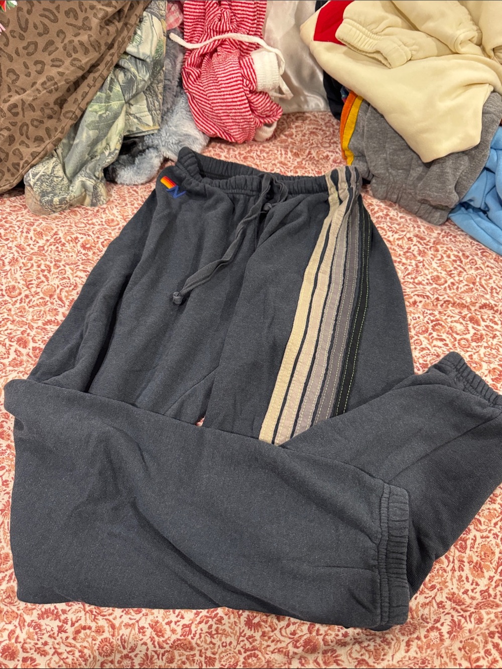 Grey ombré stripe joggers
